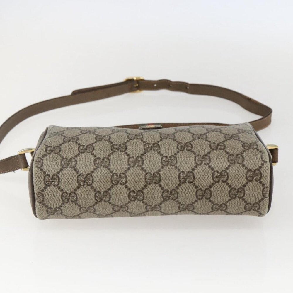 Authentic GUCCI GG Supreme Web Sherry Line Bag PVC Beige Gold 89 02 018 - Picture 12 of 16